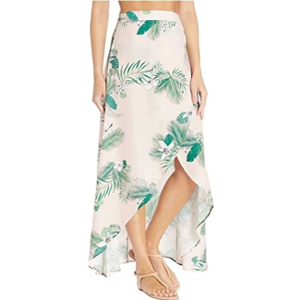Plush Palm Maxi Wrap Skirt